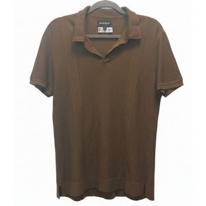 Bonobos Hudson sweater mens medium European linen polo rust brown earthtone